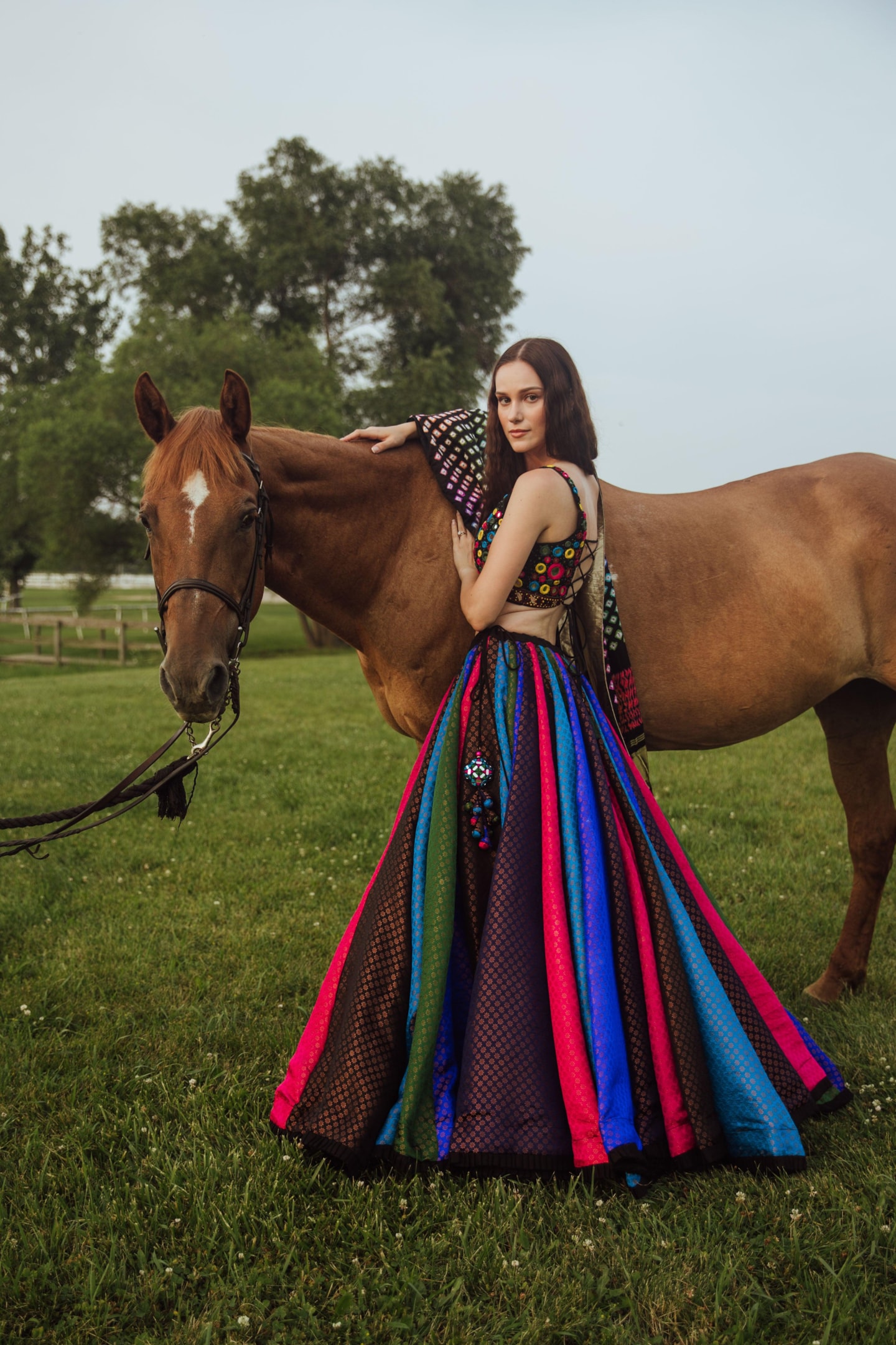 Luxurious silk lehenga choli showcasing opulence.