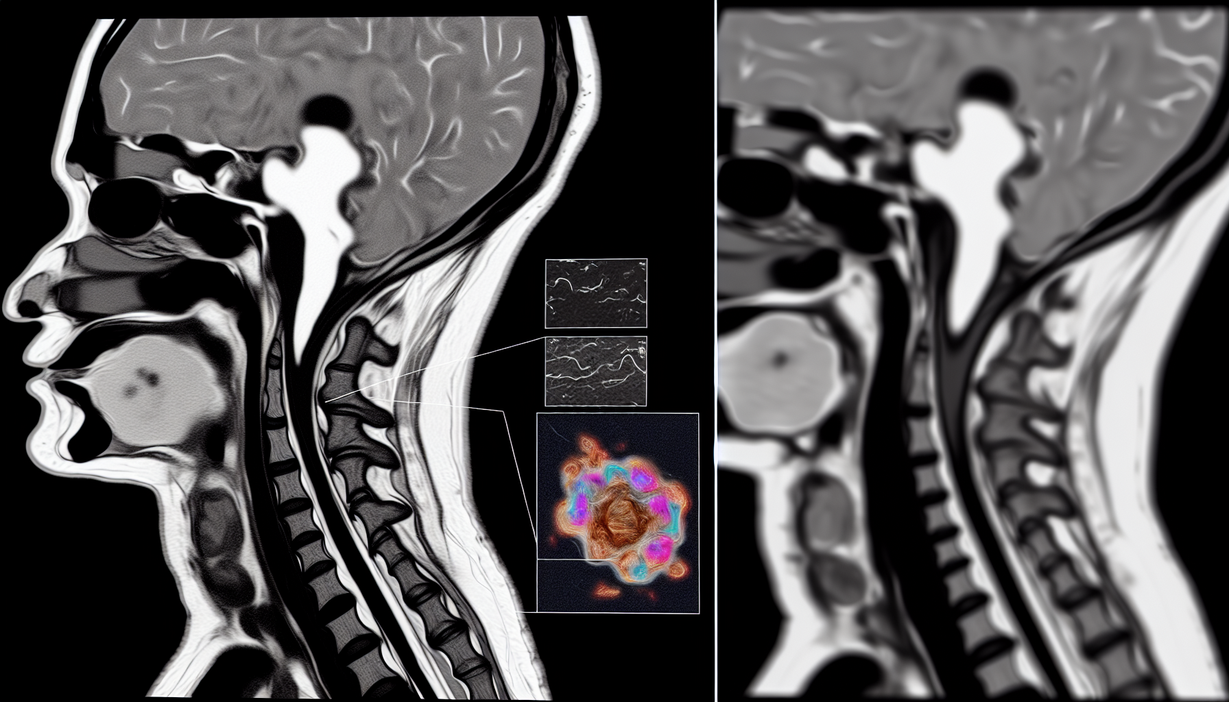 MRI scan showing herniated cervical disc