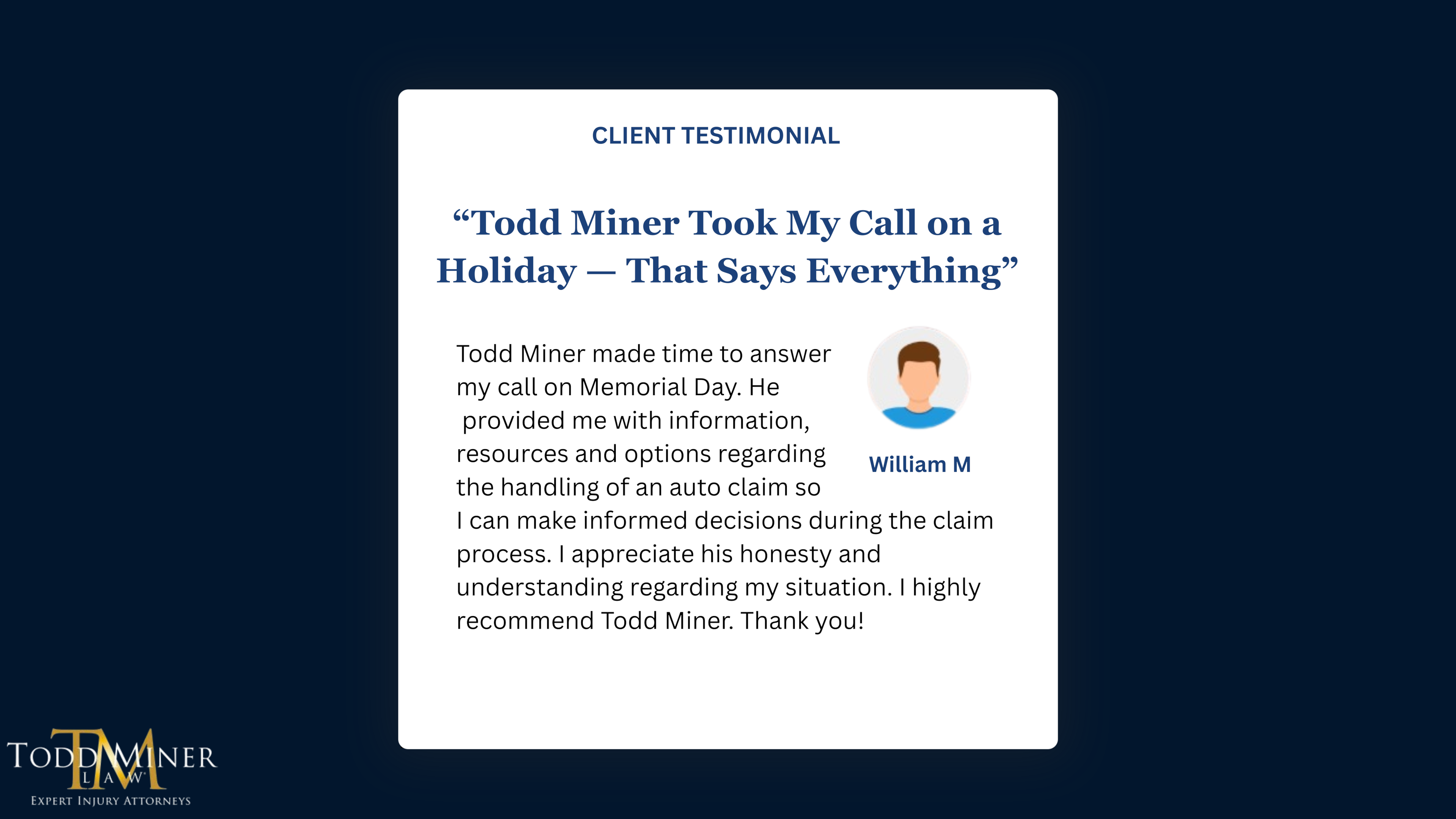 Get a Free Consultation with Todd Miner Law