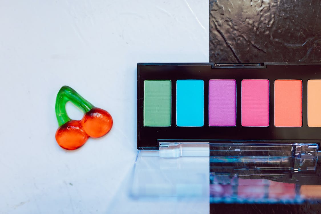 A closeup image of a makeup palette