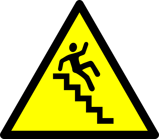 stairs, caution, hazard, slip and fall accident, fall accident, property owner, fall lawyers, premises liability, premises liability claim, fall claims, steps to take after a slip and fall injury at a business