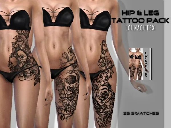 Hip and Leg Tattoo