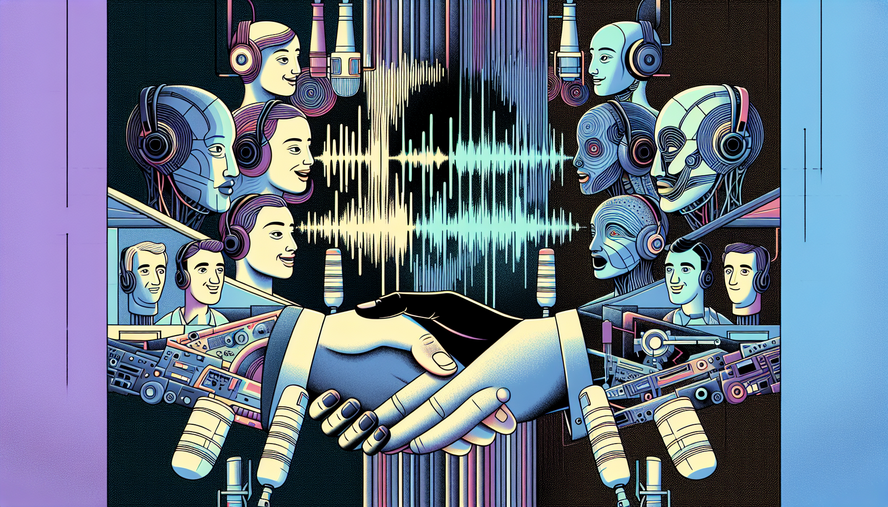 Illustration of the impact of AI voiceovers on the industry