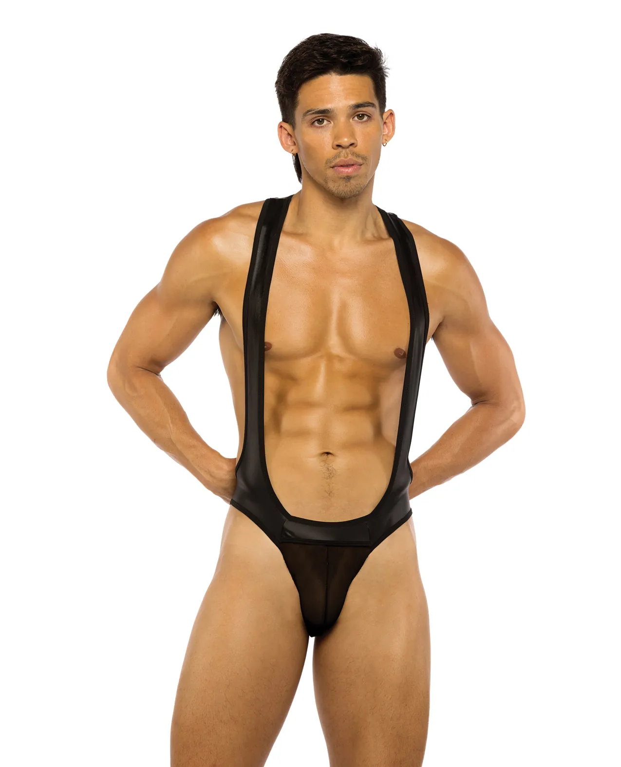 Men’s Wrestling Jockstrap Singlet – Black XL