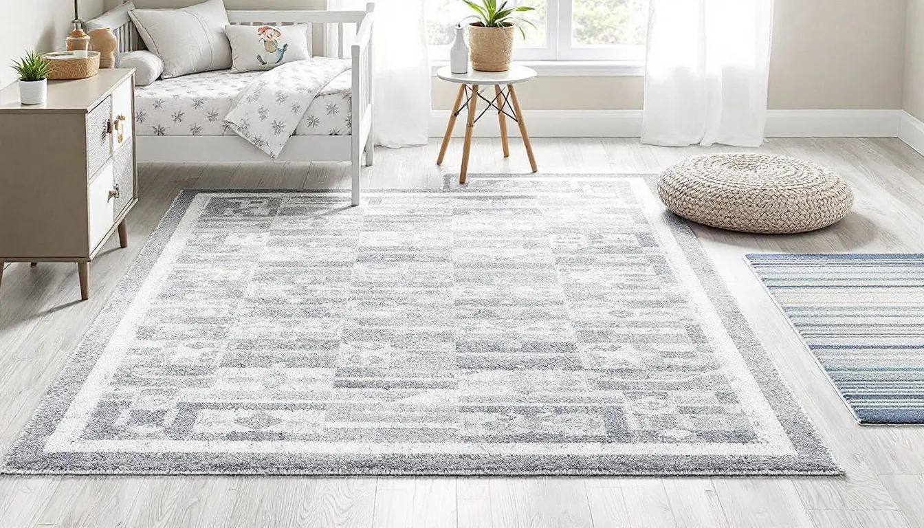 The image showcases a kids bedroom featuring various rug sizes and styles, including playful patterns and bright colors, demonstrating different placement options around existing furniture. These stylish kids rugs are designed to enhance the space for active play while ensuring comfort and durability for little ones.