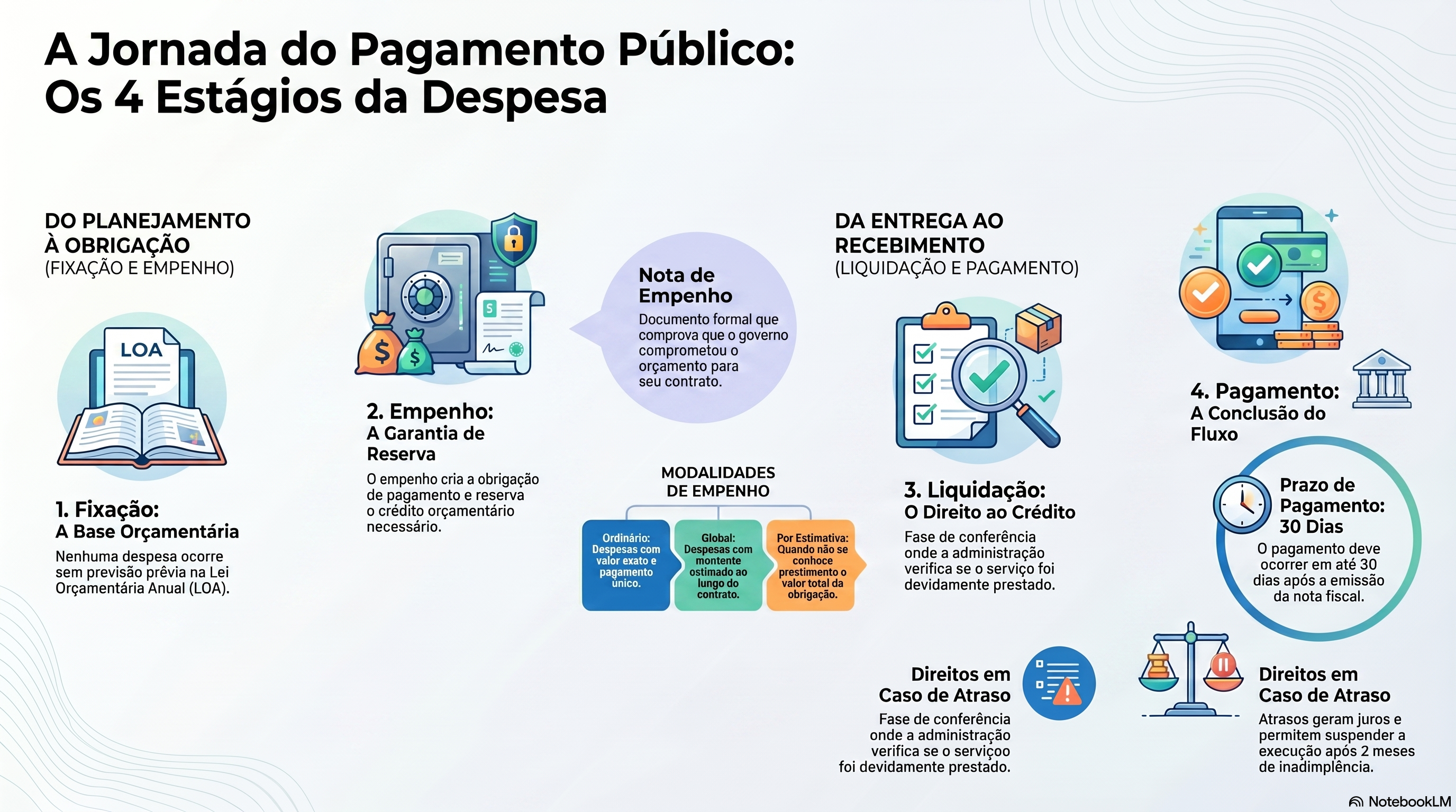 Quais s&atilde;o os est&aacute;gios da despesa p&uacute;blica?