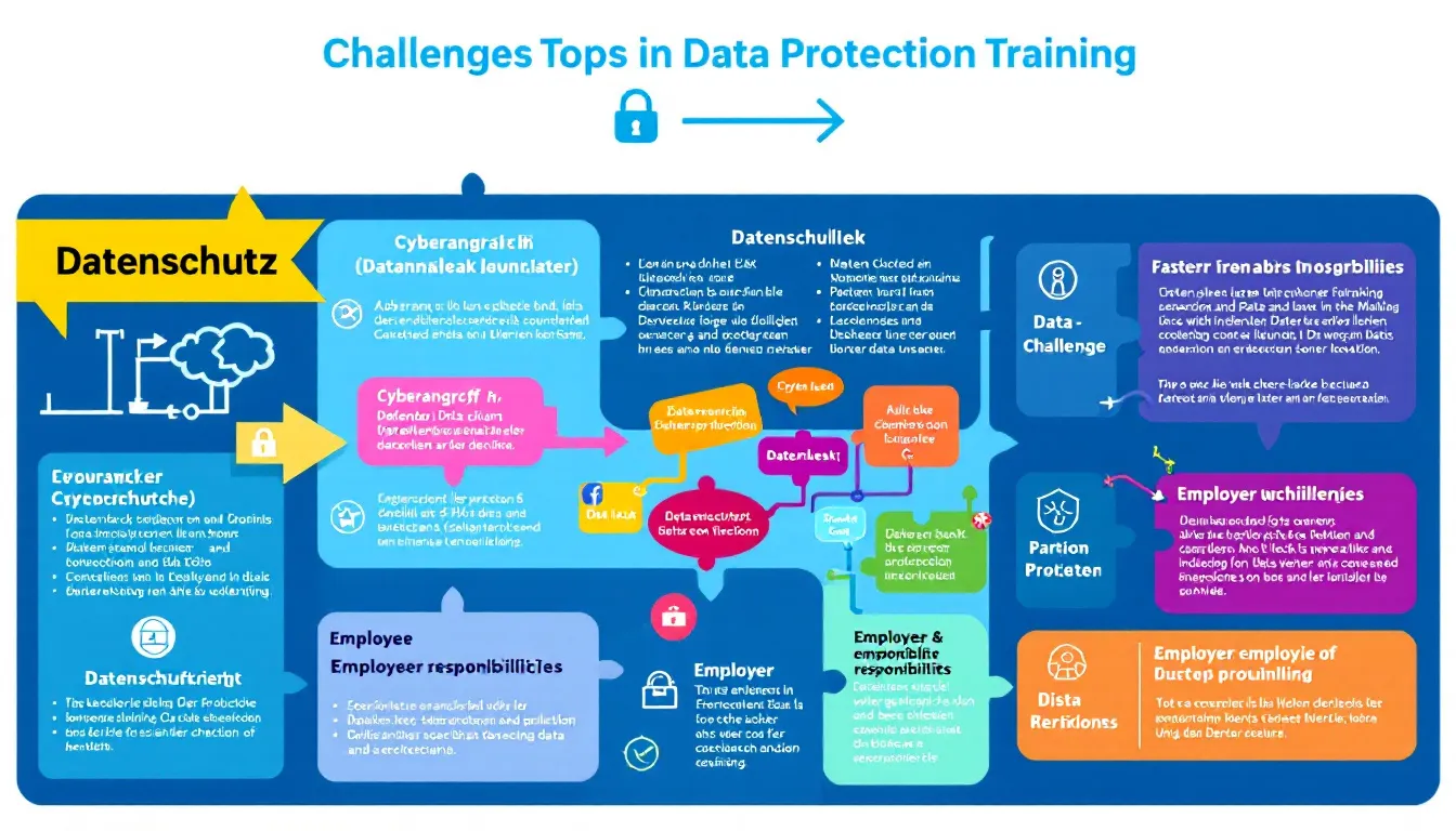 Herausforderungen bei Datenschutzschulungen, dargestellt durch ein Diagramm.