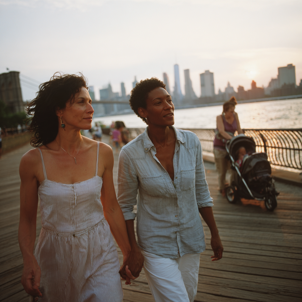 Lesbian couple in Manhattan during the online Gottman couples therapy assessment