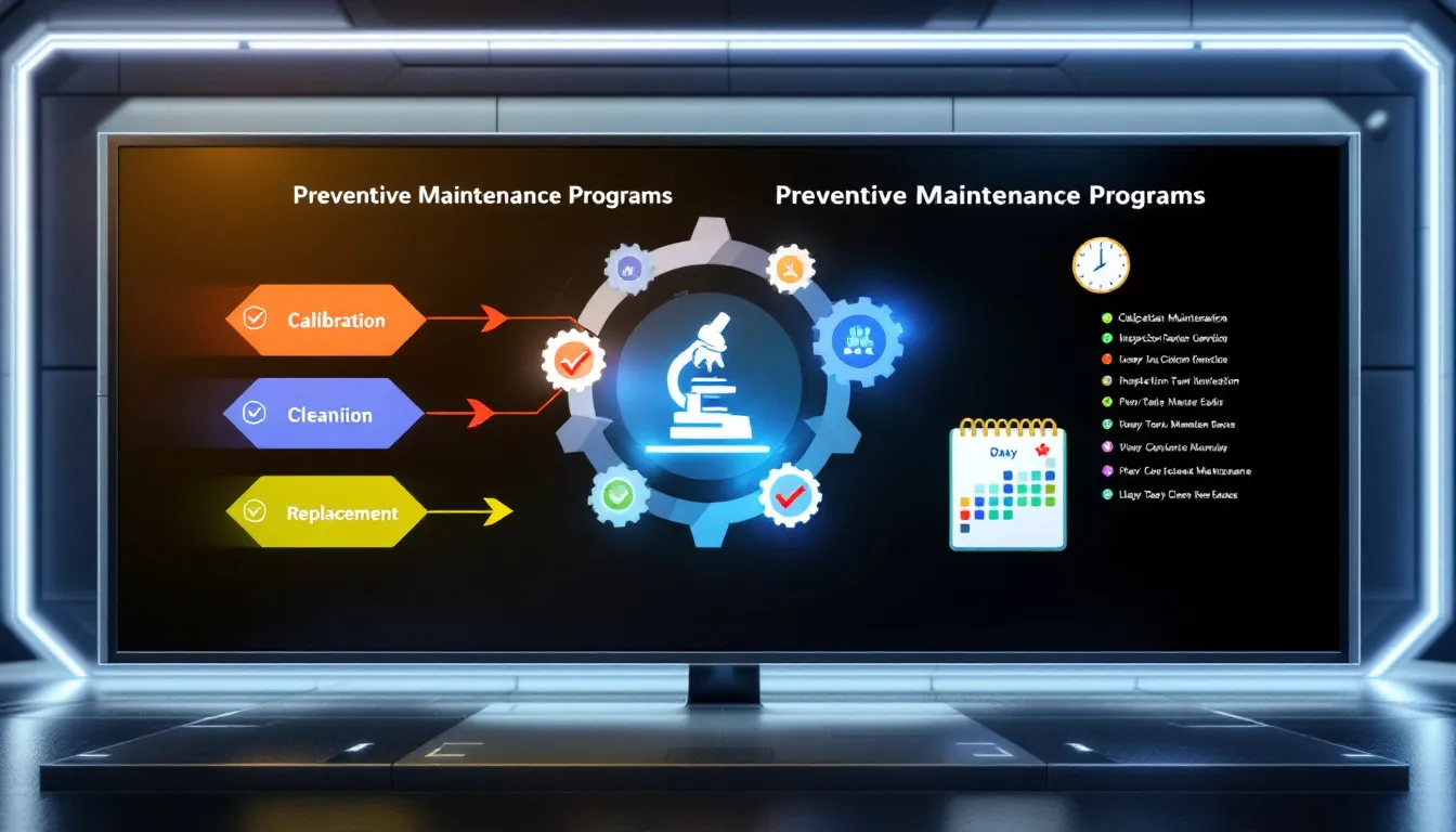 Preventive maintenance programs for laboratory equipment.