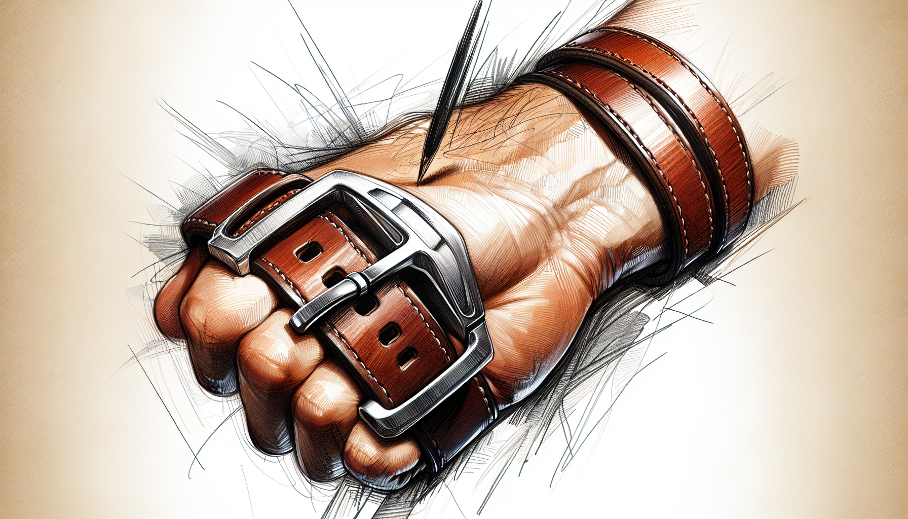 Creative illustration of bund strap wrist protection