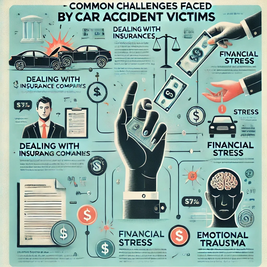 Common challenges faced by car accident victims. 