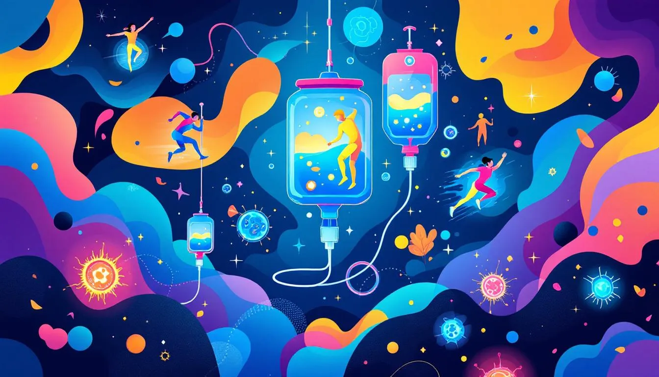 A visual representation of faster recovery with IV hydration therapy for athletes.