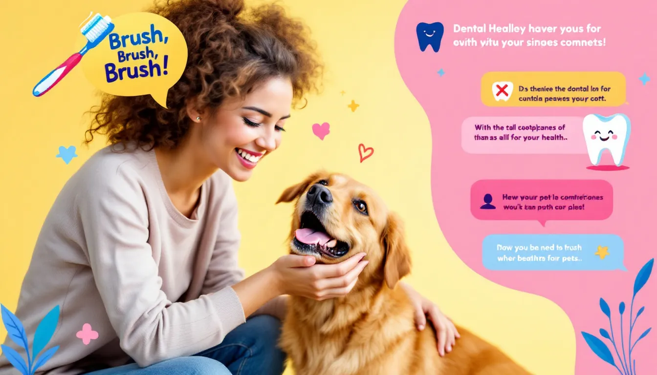 A pet owner brushing their dog's teeth, highlighting the significance of dental health and hygiene in keeping your pet healthy.