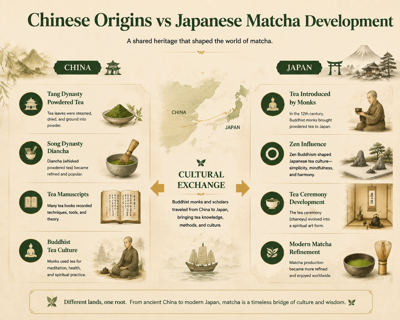 Chinese Origins vs Japanese Matcha Development