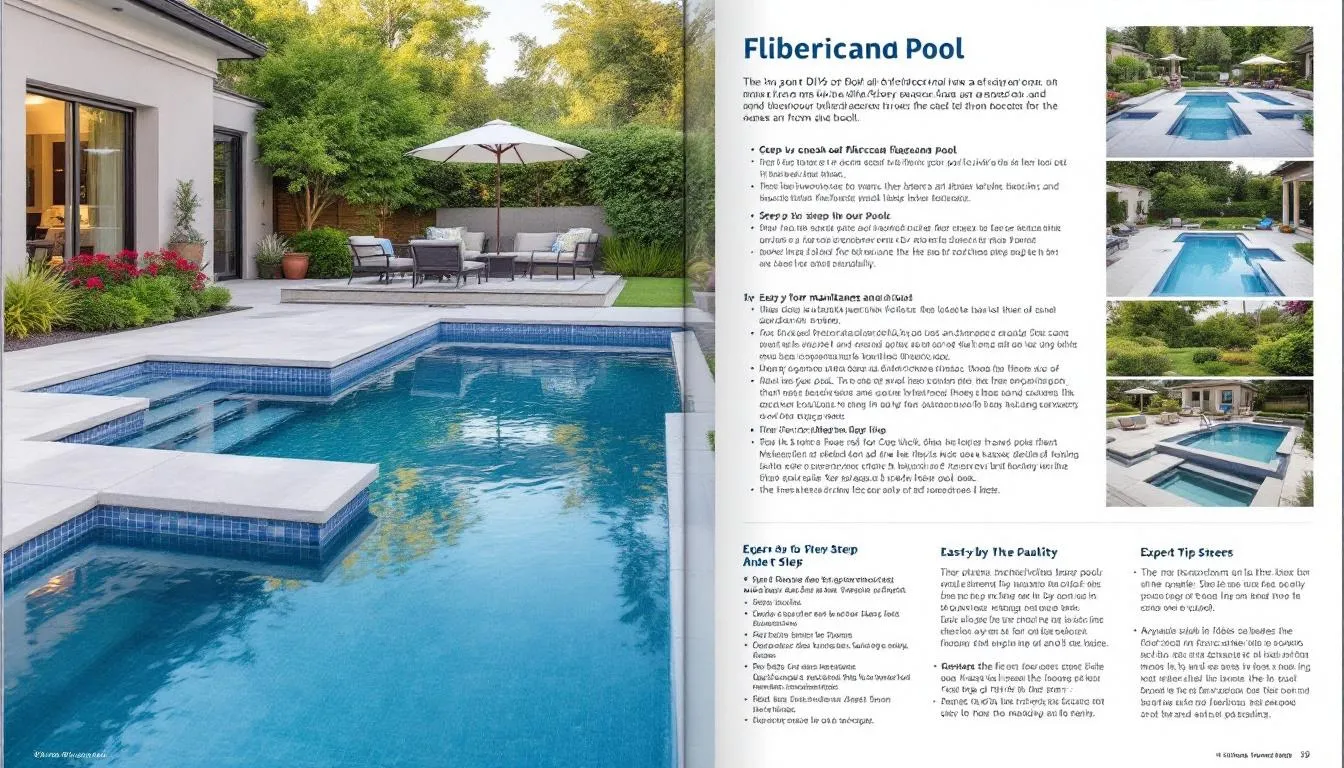 A picturesque backyard with a fiberglass pool, highlighting the benefits and enjoyment of owning a fiberglass pool.