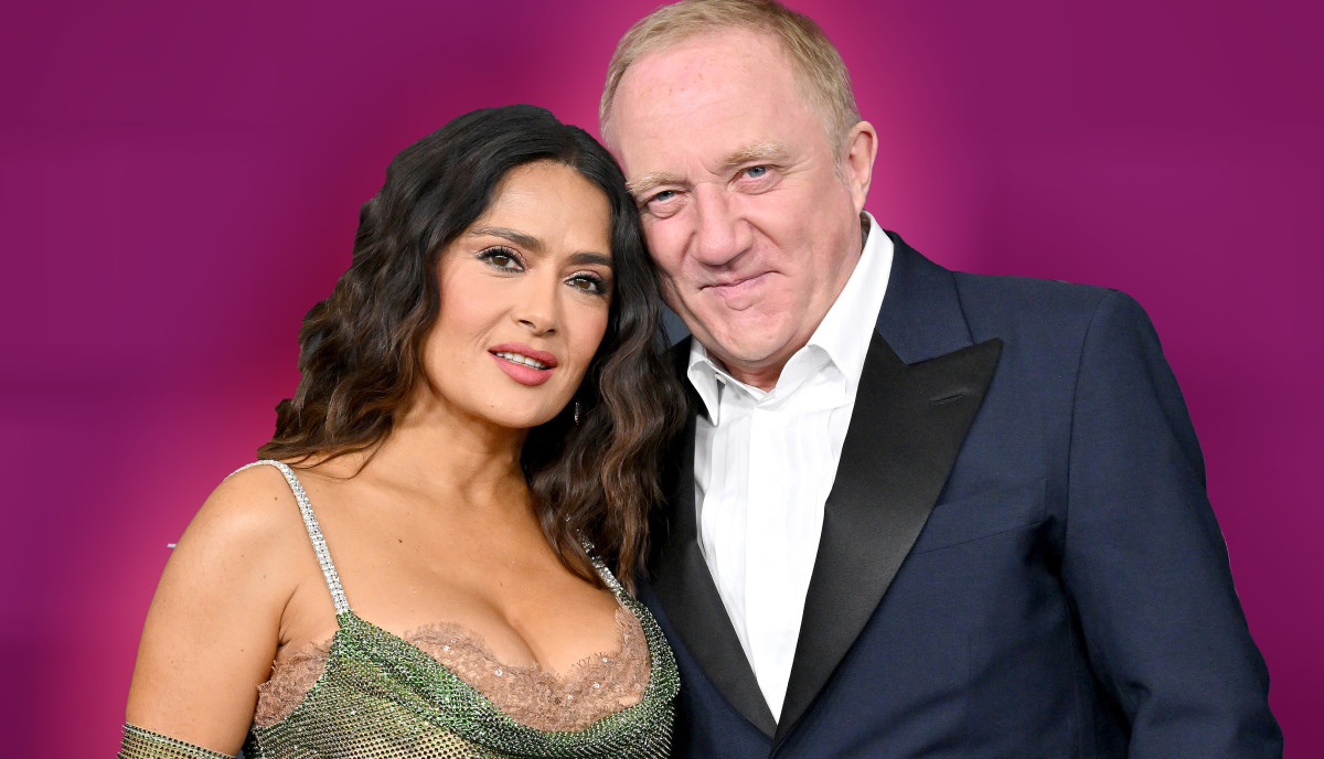 Image showing two people standing; François-Henri Pinault & Mexican-American actress Salma Hayek