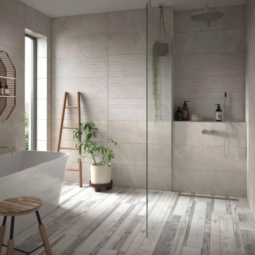 Darwin Grey Glazed Porcelain Wood Effect Tiles