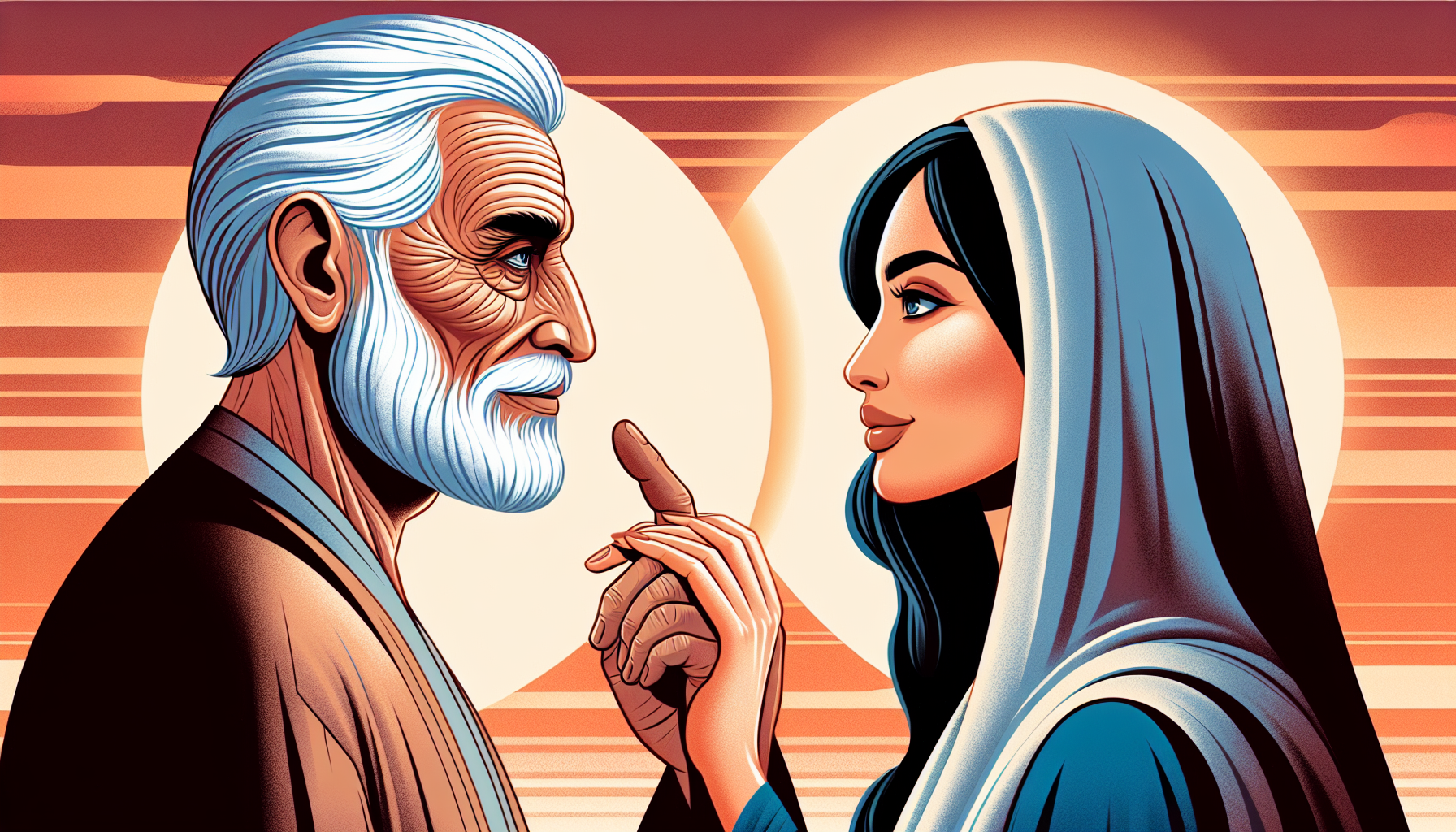 Illustration of a couple with a noticeable age gap