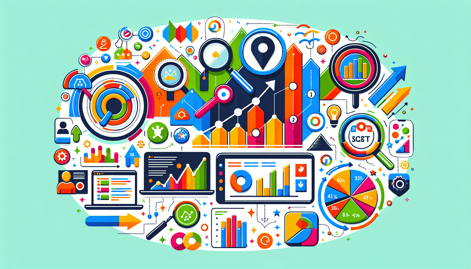 An infographic showing how to monitor and measure SEO success.