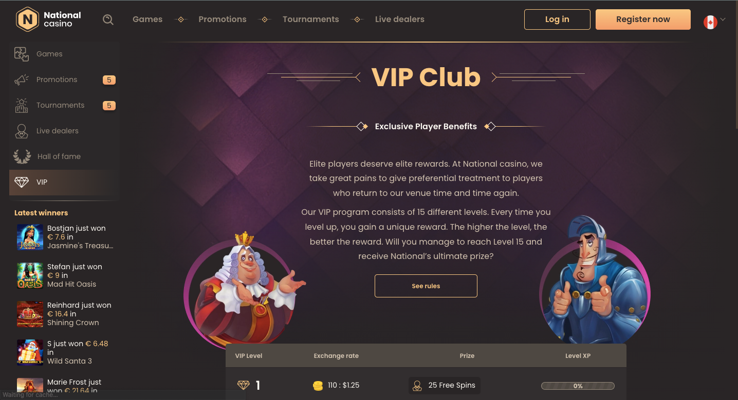 National Casino - VIP Club - bonus buy - software providers - welcome bonus - slot machines - payment options