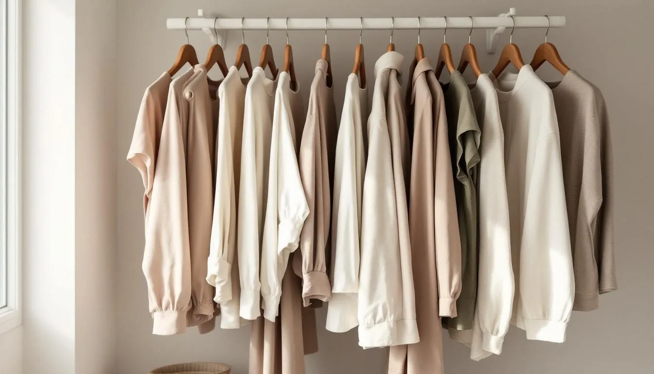 An image illustrating how to adopt a slow fashion lifestyle with a focus on capsule wardrobes.