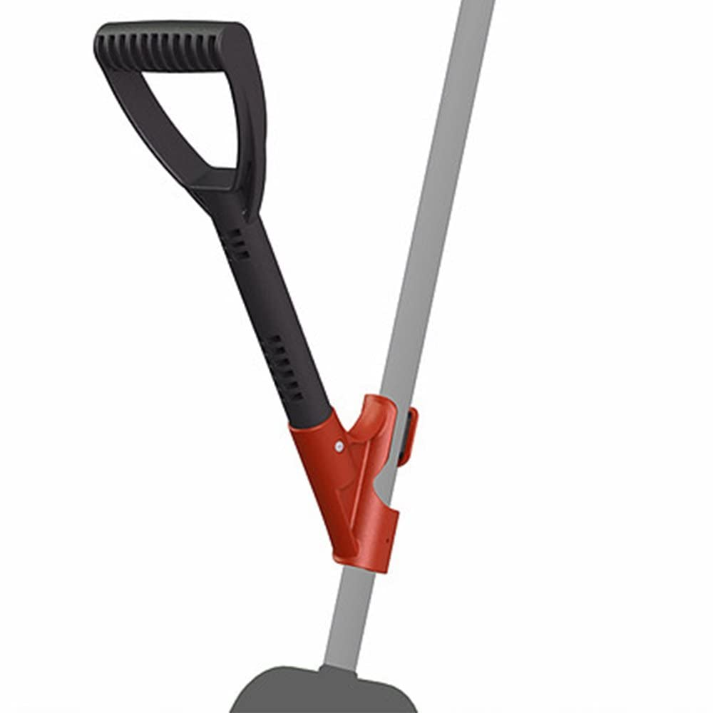 Ergonomic add-on handles and protective blade covers for snow shovels