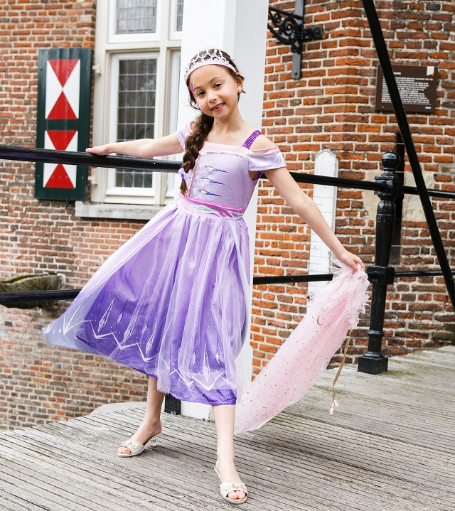 Paarse Frozen Elsa jurk meisje prinsessenjurk verkleedkleren Frozen verkleedkleding