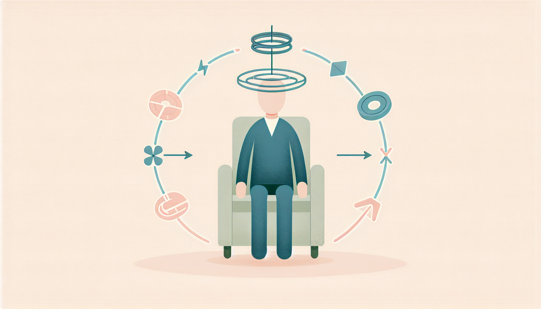 An illustration depicting the process of transcranial magnetic stimulation therapy.