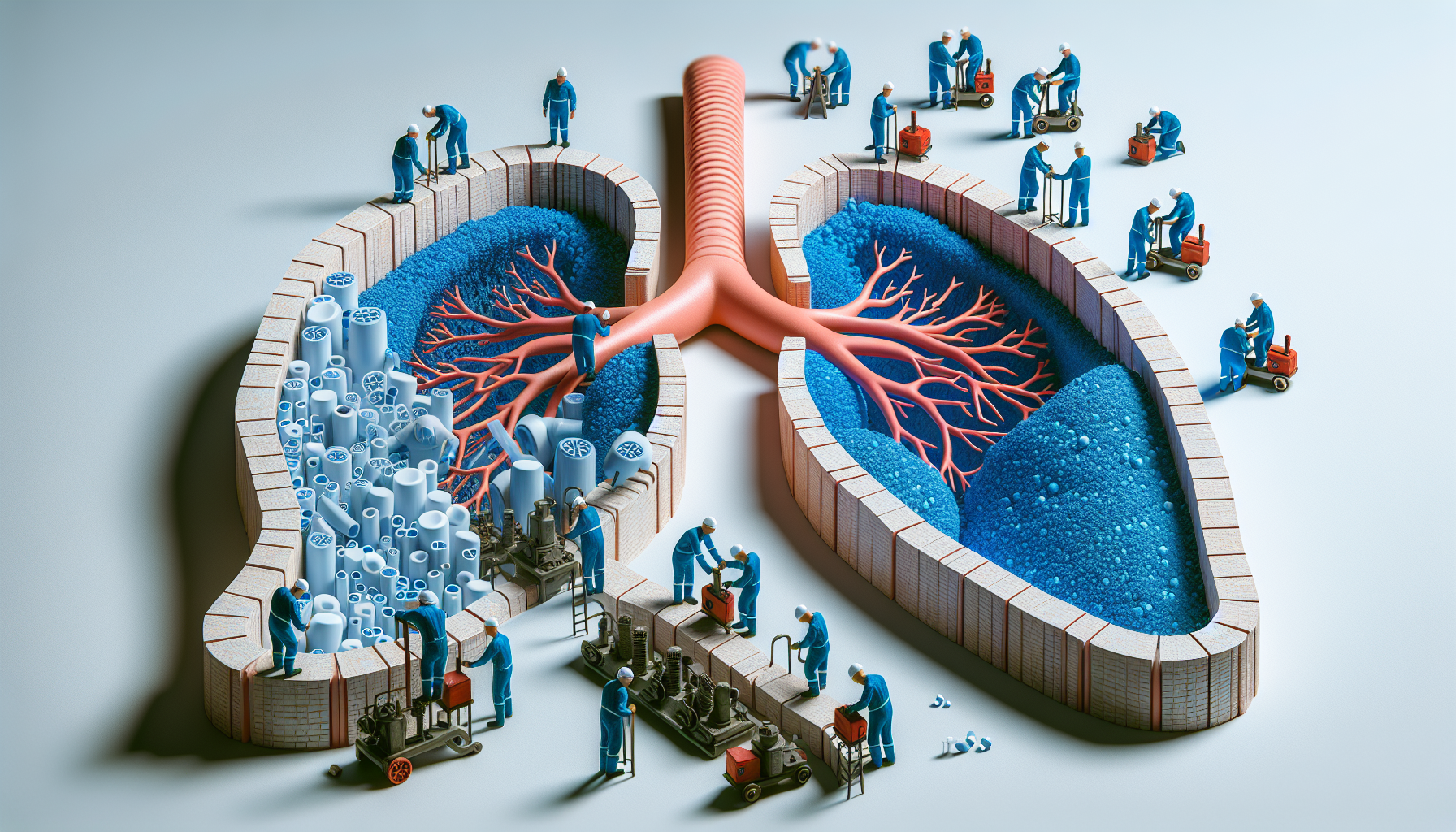 Een kunstzinnige illustratie van de werking van Cialis bij pulmonale arteriële hypertensie