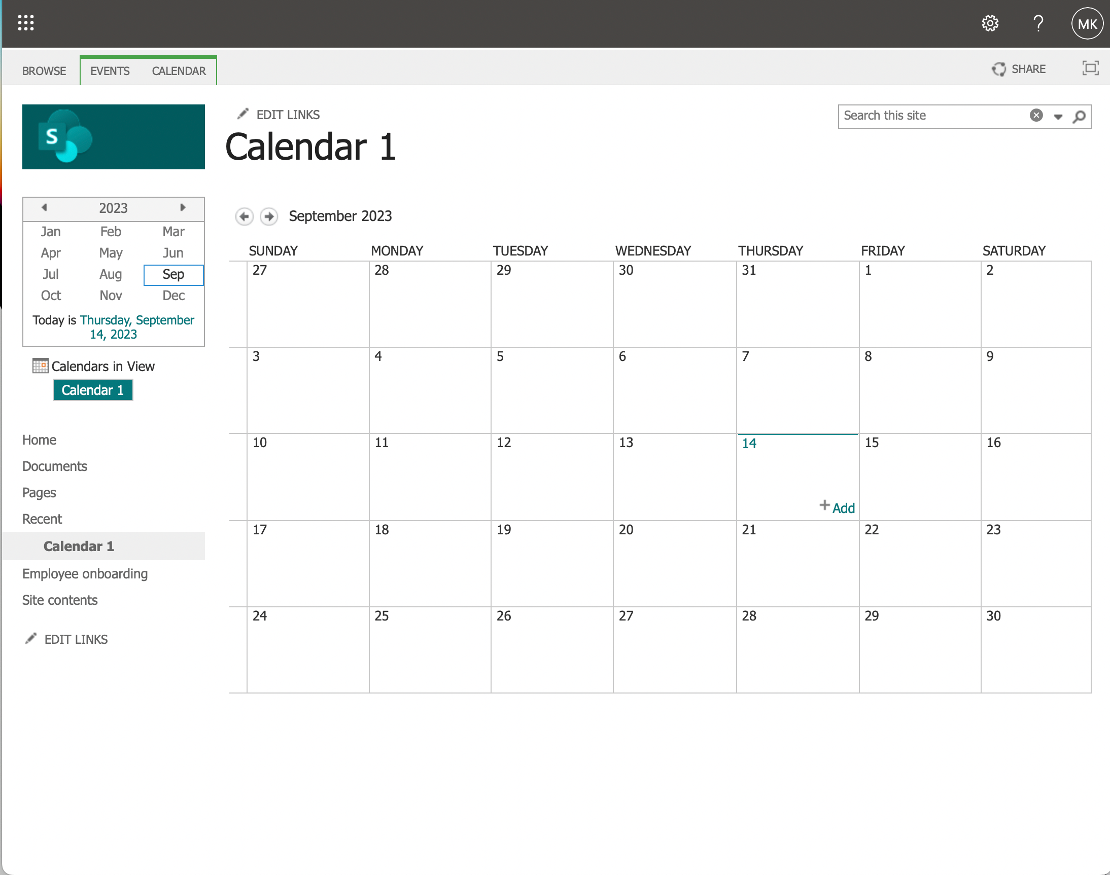 How to Create a Calendar in SharePoint Online
