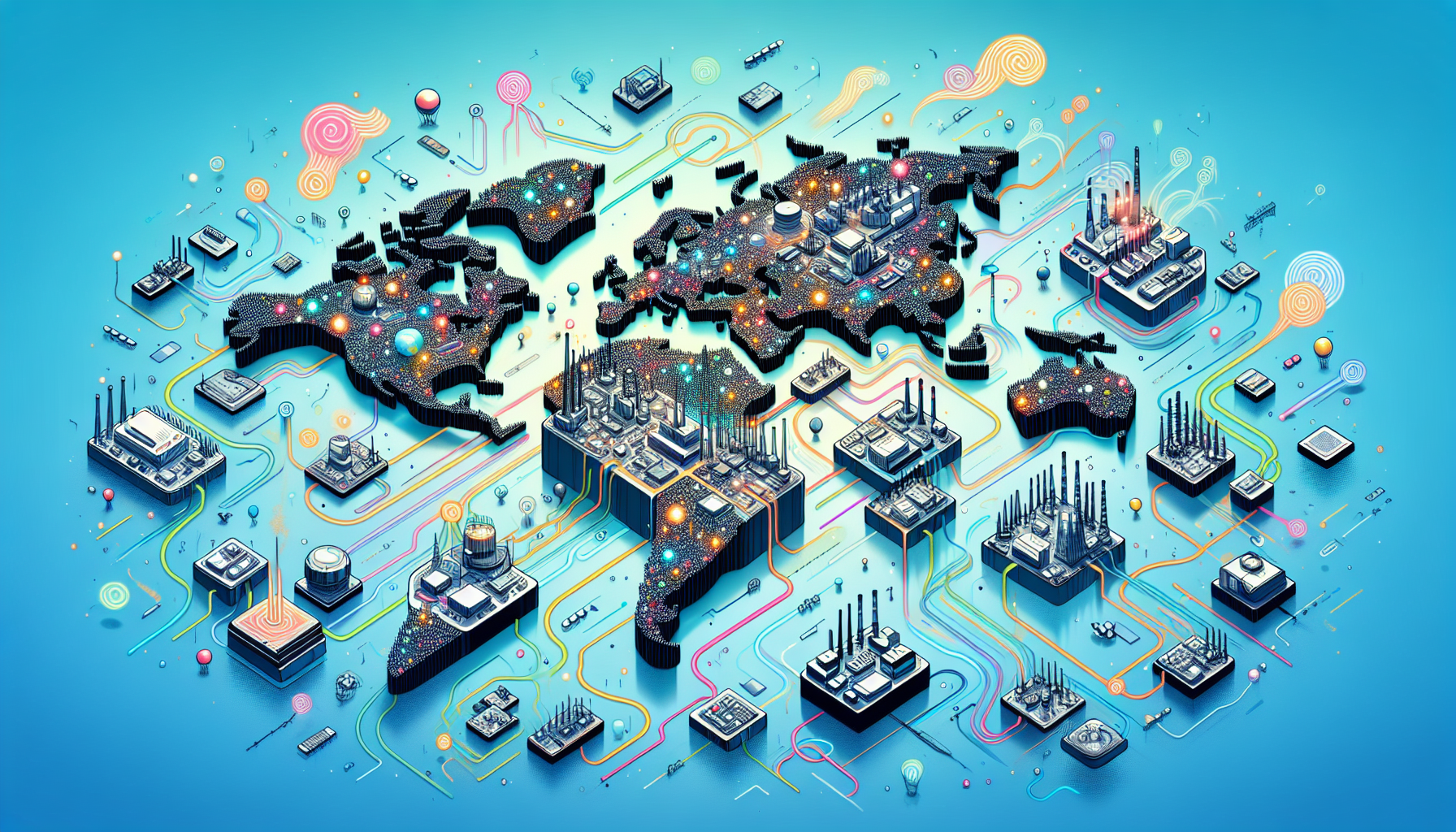 Illustration of global semiconductor industry landscape