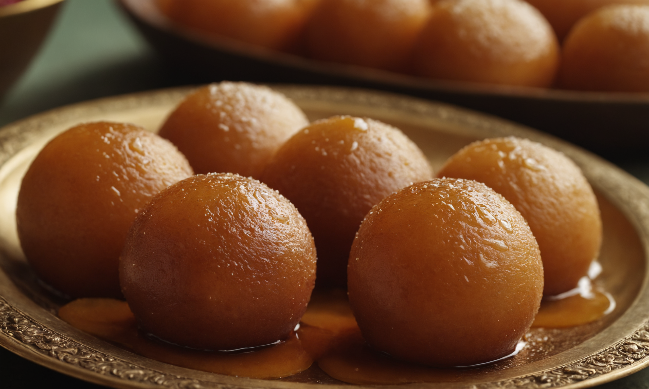 Delicious gulab jamun - a popular Indian dessert.
