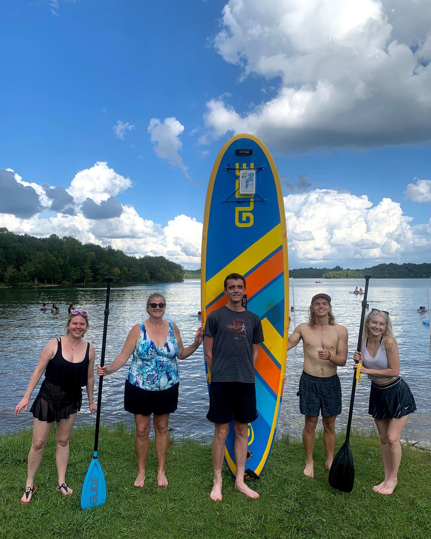 Inflatable paddle board at Percy Priest Lake