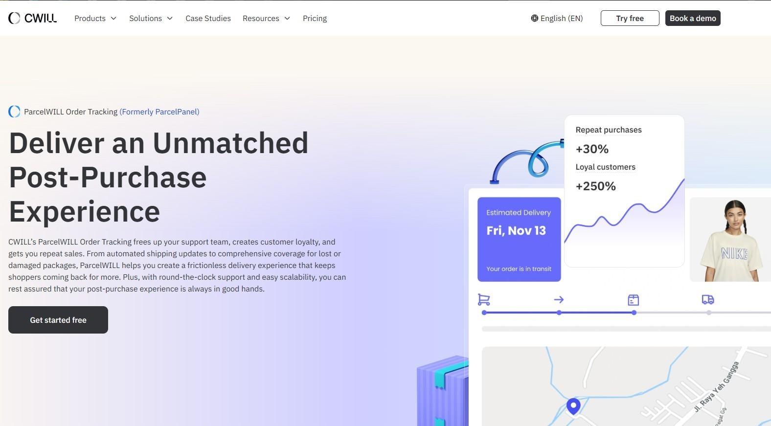 What does in transit mean: ParcelWILL order tracking 
