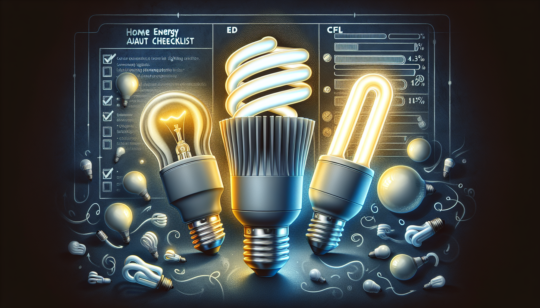 Illustration of inefficient lighting systems