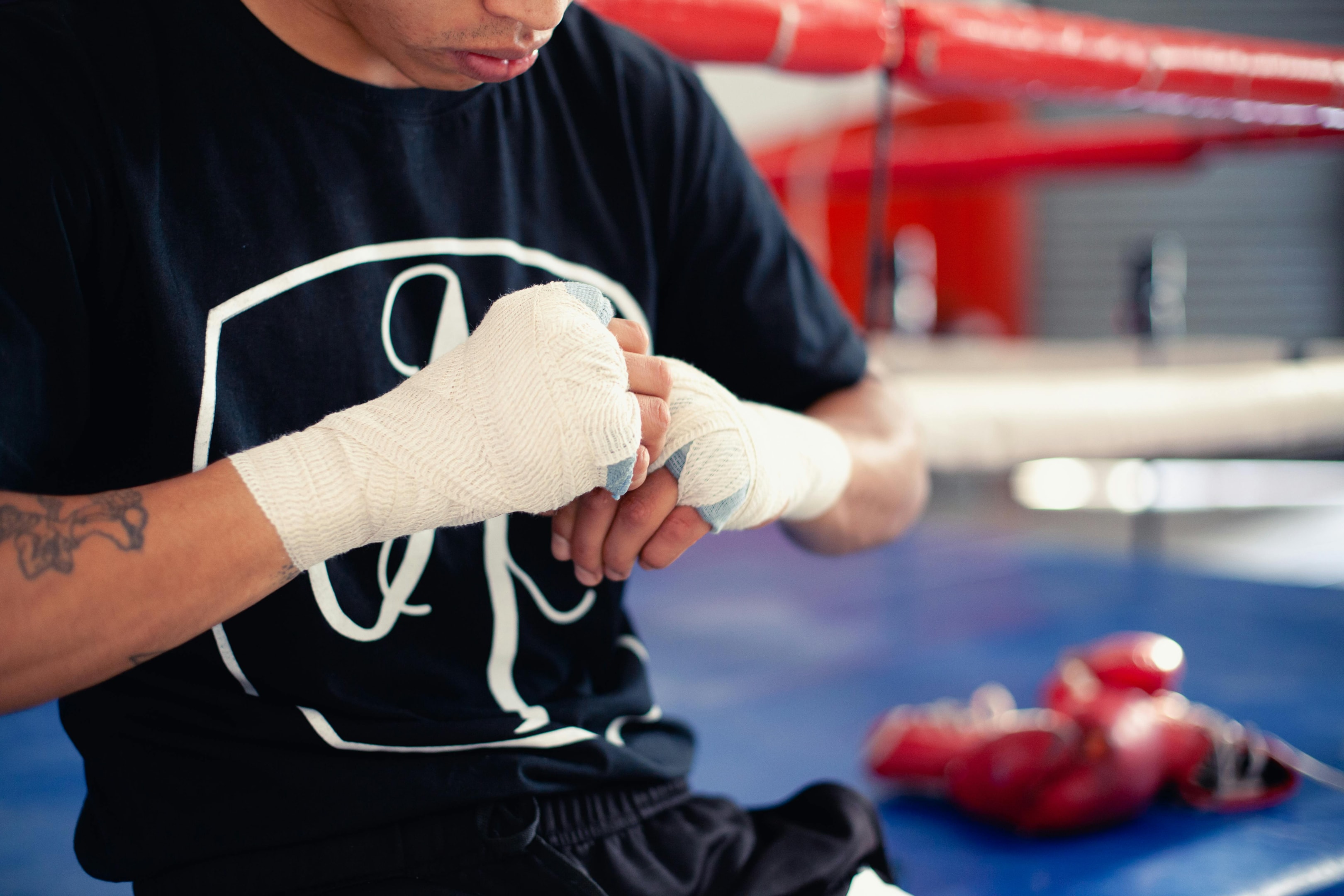 Tape and gauze hand wraps