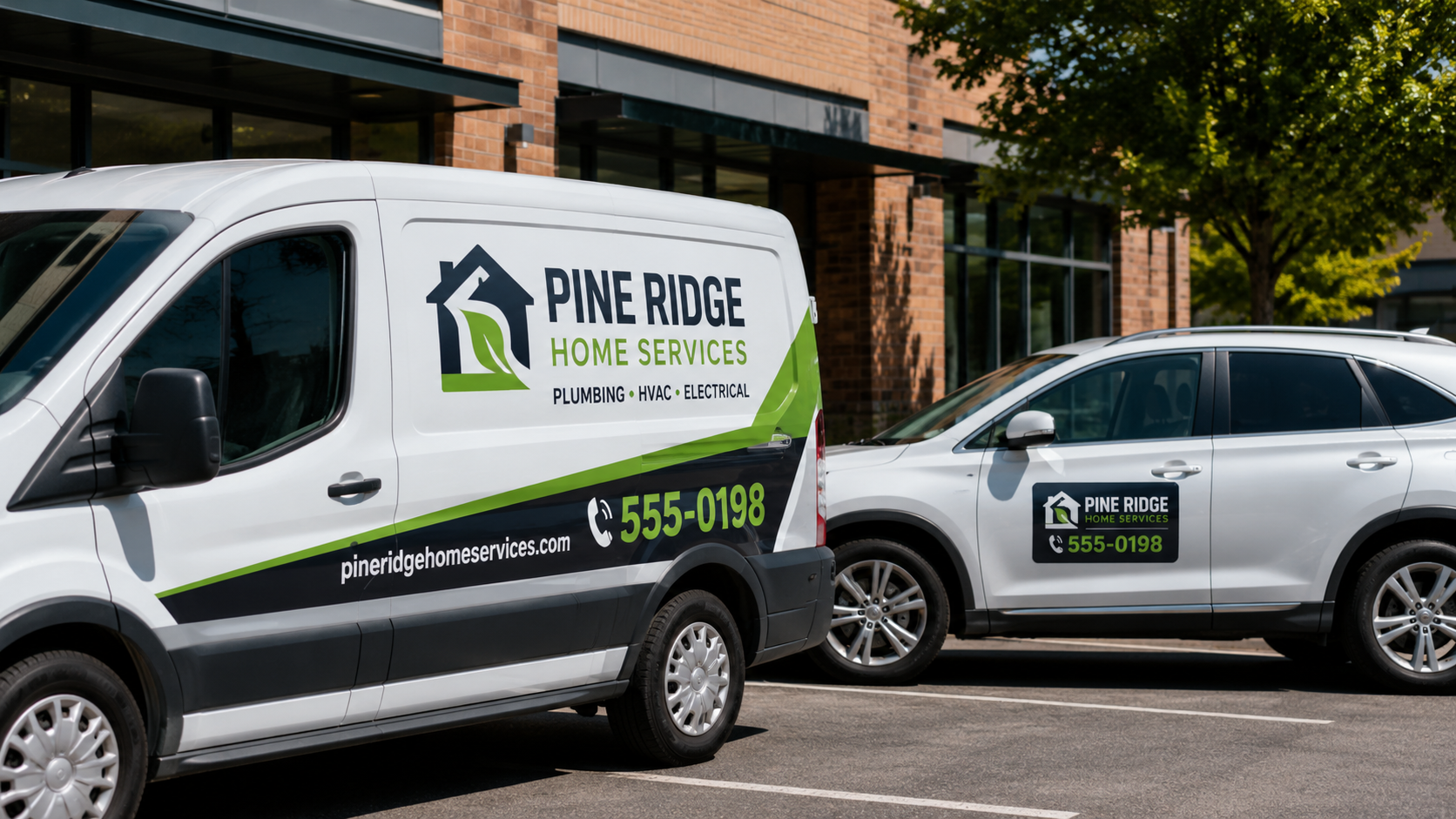 Custom vehicle decals and car magnets for local service fleet branding