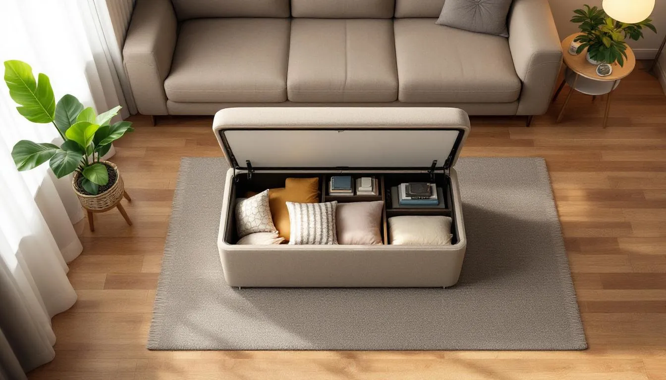 The Key Benefits of a Multi-Functional Ottoman showcasing its versatility and storage options.