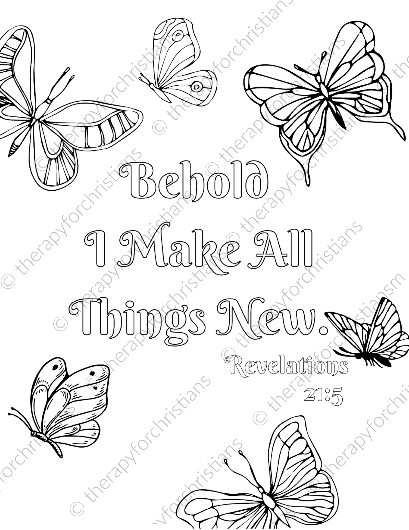 Revelations 21:5 scripture coloring pages