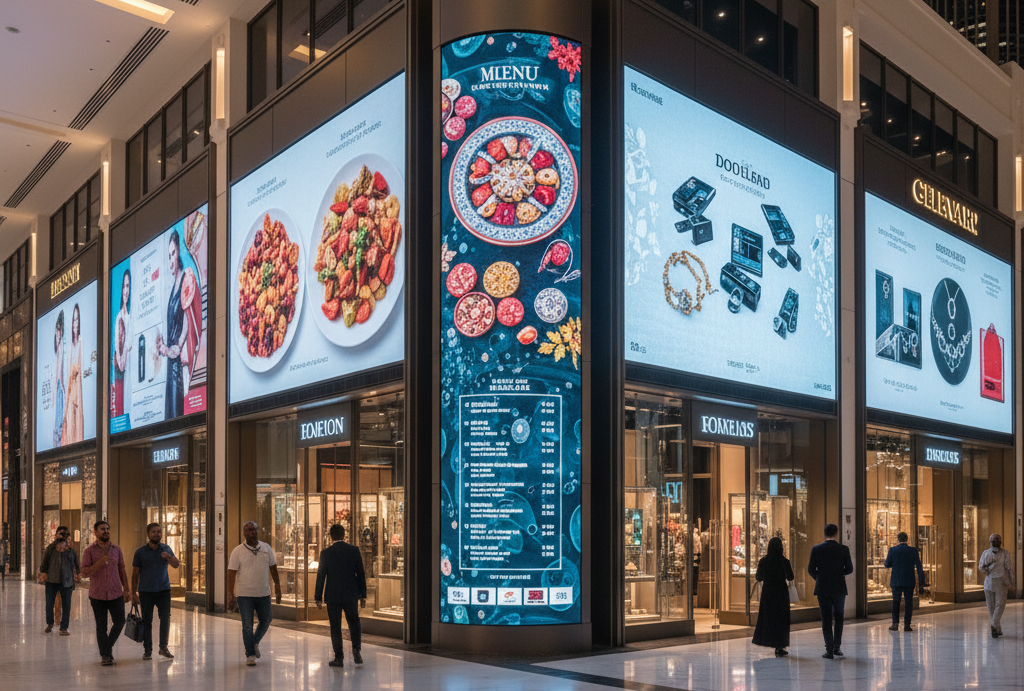 How to Choose the Best Digital Signage Company in Dubai? 2 indoor digital display screens how to choose a best digital signage company in dubai?