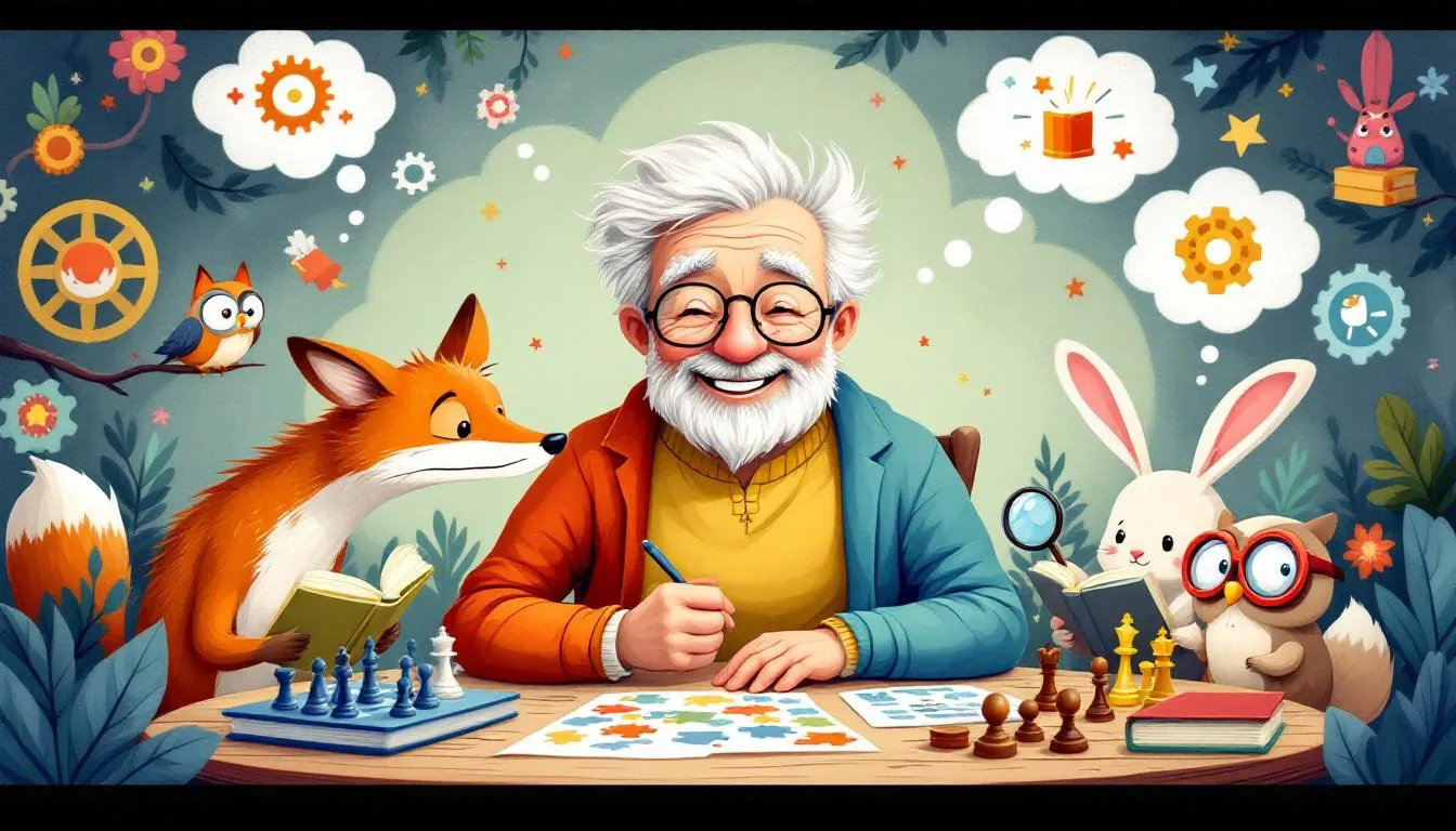 An older adult engaging in mental activities, challenging the myth about ageing and mental sharpness.