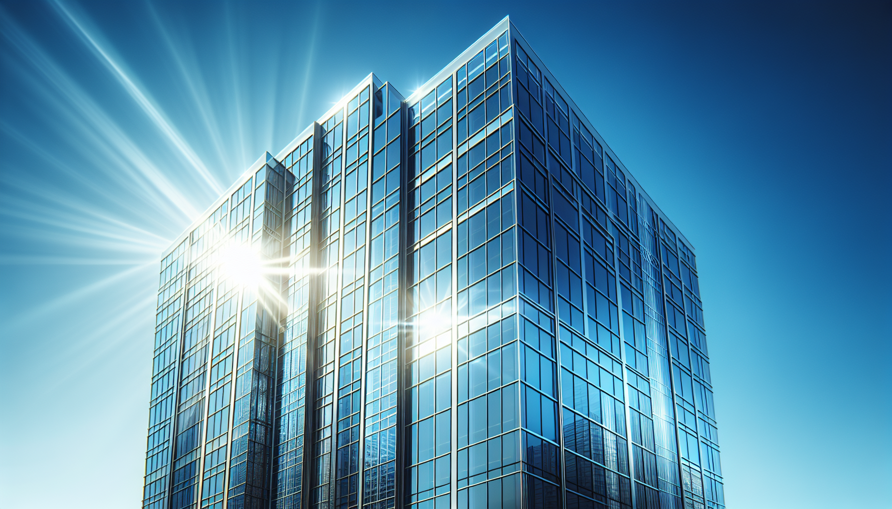 Commercial building with sparkling clean windows