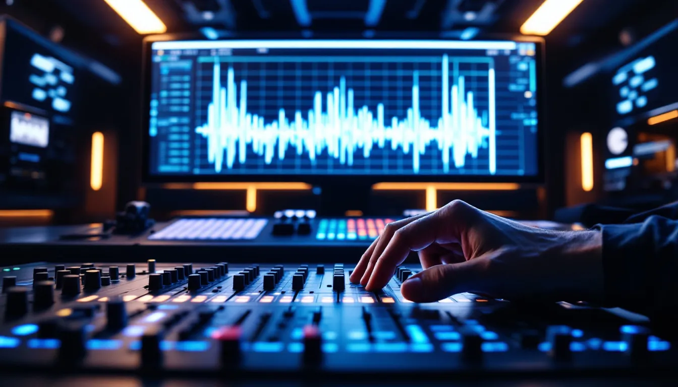 The Role of Lighting and Audio in Professional Video Production 5 A visual representation of lighting and audio synchronization in a video production context.