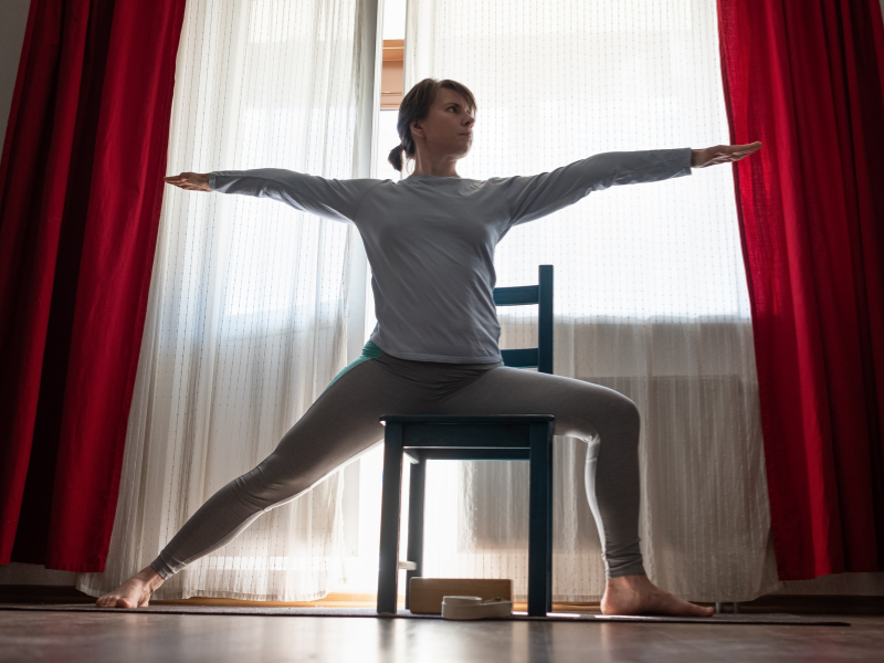 chair warrior chair yoga pose