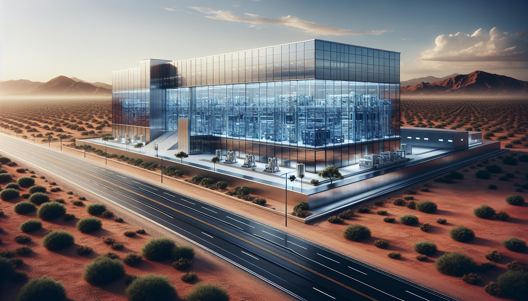 Architectural rendering of TSMC's new state-of-the-art semiconductor manufacturing facility in Arizona