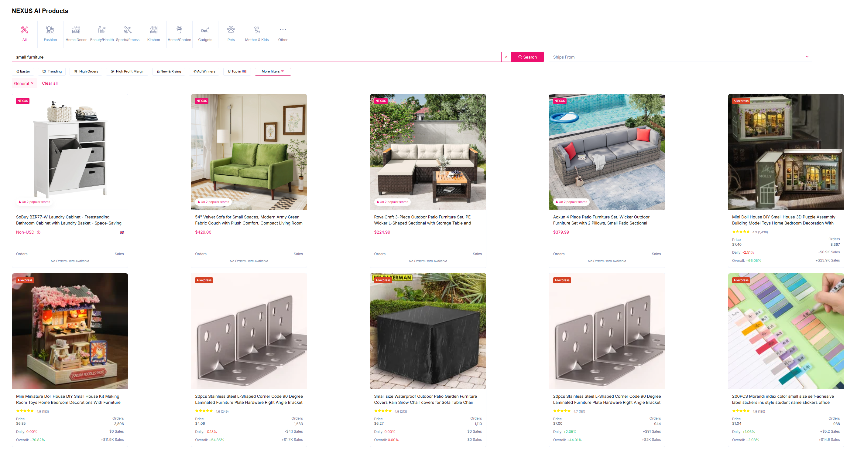 finding small furniture to sell items using facebook marketplace