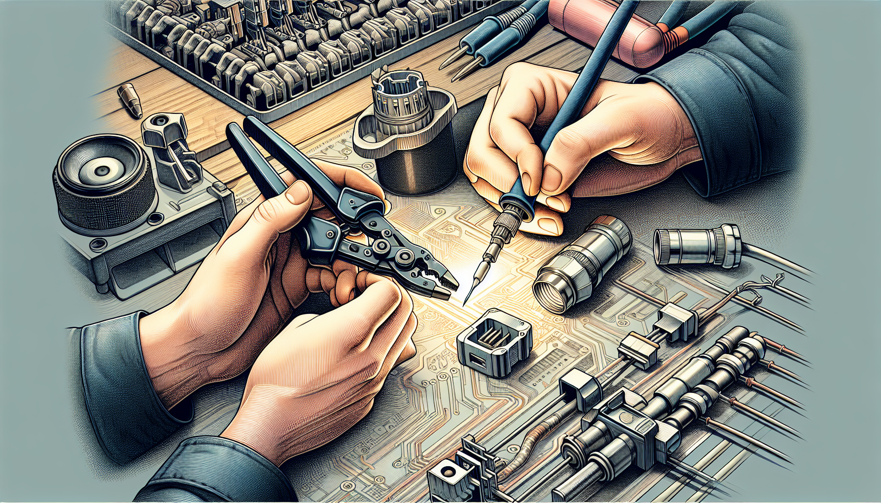 Illustration of proper installation techniques for automotive connectors