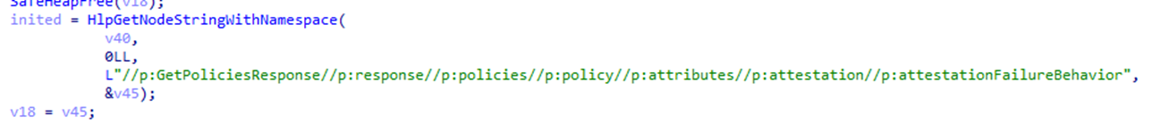 if the intune enrollment version is 6.0 it will get back the attestationfailurebehavior