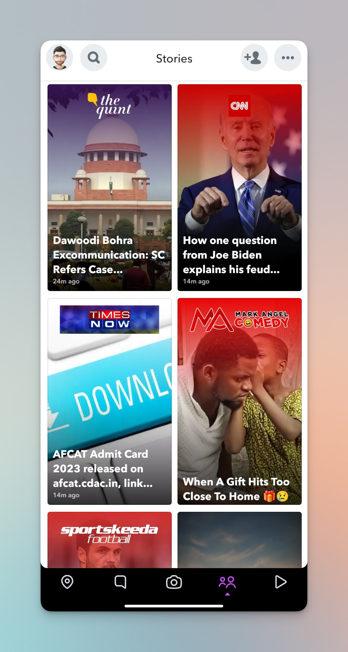 Remote.tools shows the discover page on snapchat app for Android 