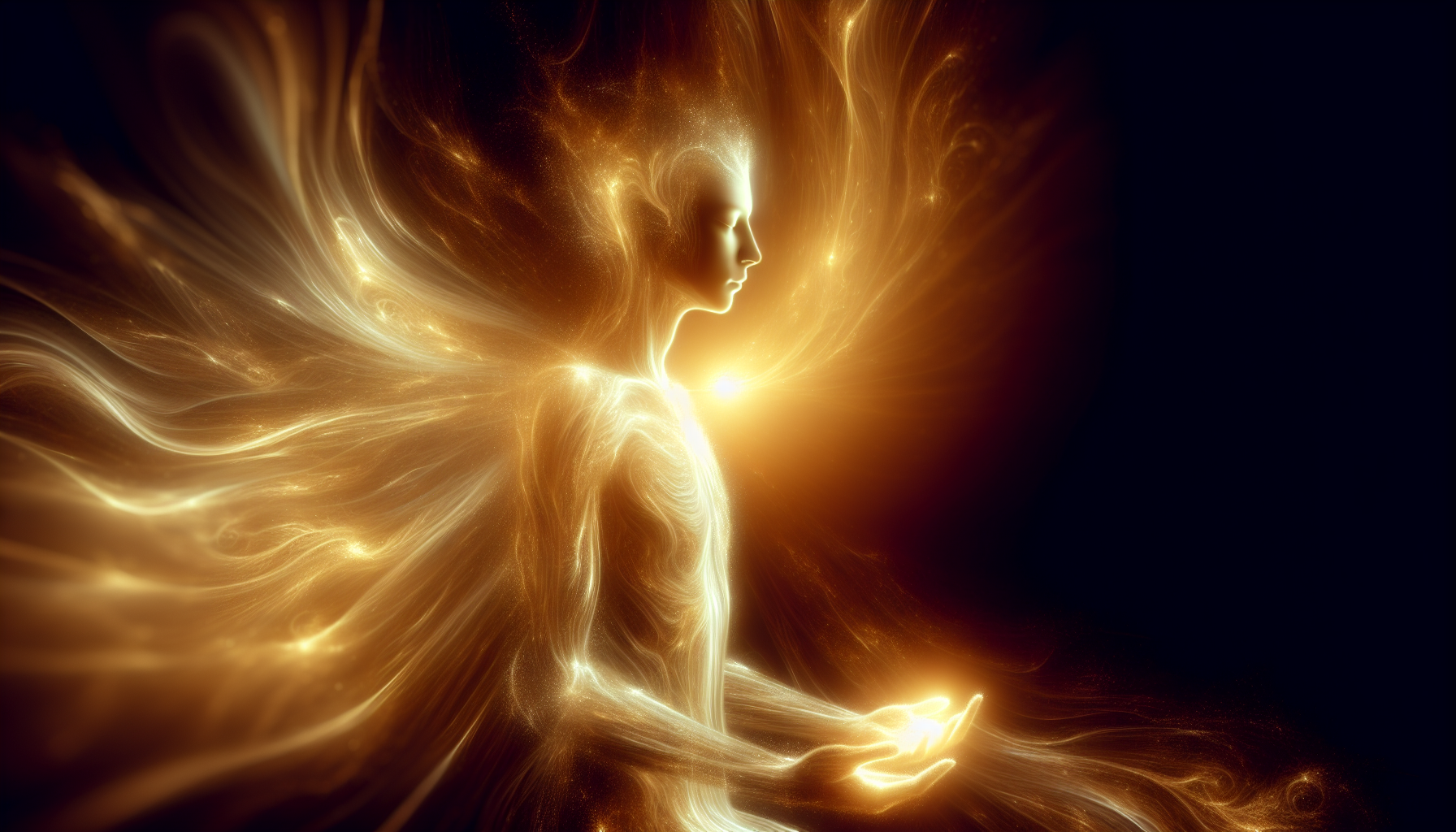 Artistic depiction of a figure with a radiant glow, representing being created in God's image